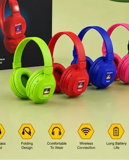 Cinco diademas LUAN N65 en verde, rojo, azul, rosado y negro