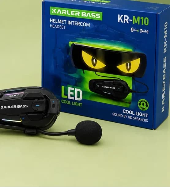 Intercomunicador Karler Bass KR-M10 para casco, con su caja