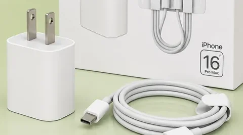 Cargador de iPhone de 35W con cable USB-C y su caja