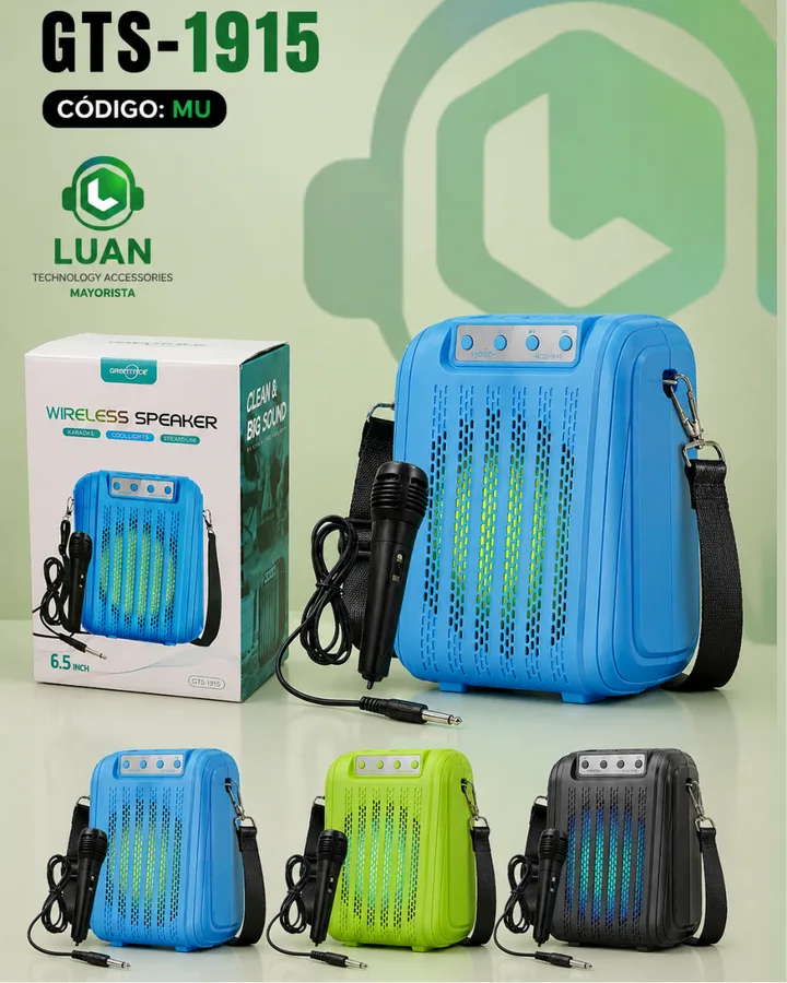 PARLANTE RGB GREATNICE CON MICROFONO GTS-1915