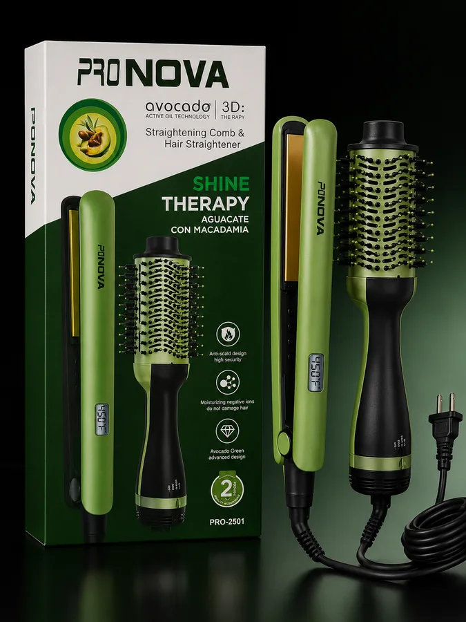 COMBO PLANCHA Y CEPILLO AGUACATE PRO-2501