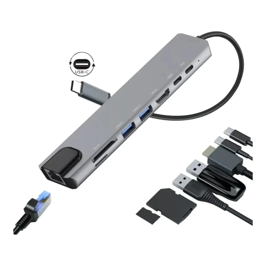 ADAPTADOR MULTIFUNCIONAL 8 IN 1