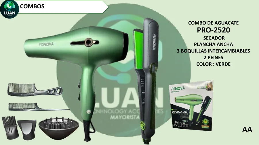 COMBO DE AGUACTE PLANCHA SECADOR PRO-2520