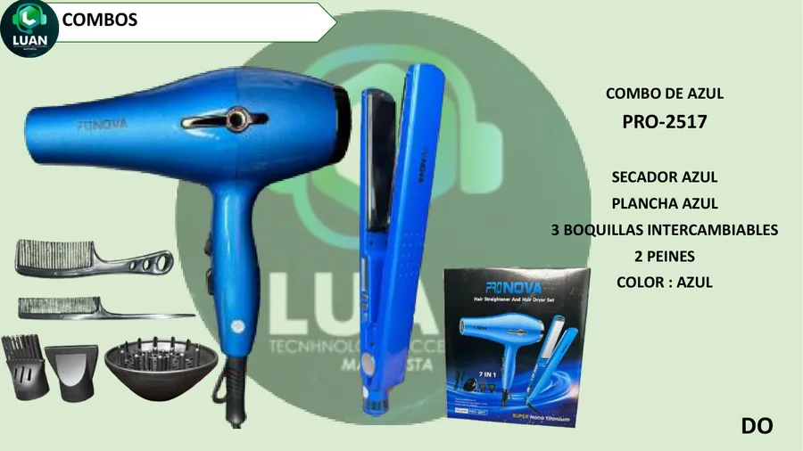COMBO DE PLANCHA AZUL PRO-2517