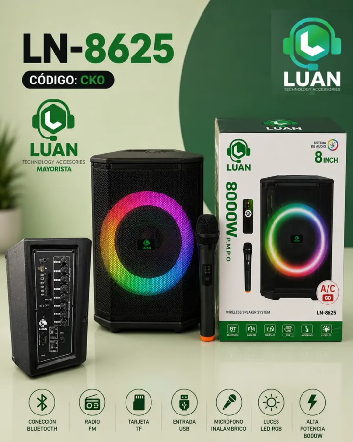 PARLANTE LUAN LN-8625 8 PULGADAS 8000W