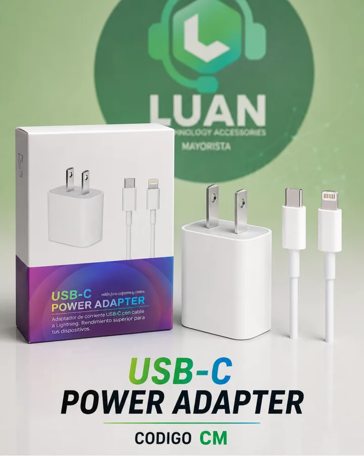 ADAPTADOR DE CORRIENTE USB-C CON CABLE A LIGHTNING. RENDIMIENTO SUPERIOR PARA TUS DISPOSITIVOS. USB-C POWER ADAPTER