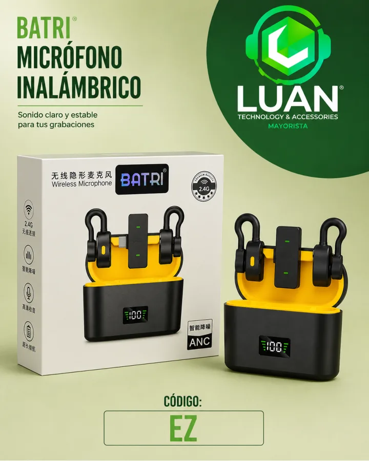 SONIDO CLARO Y ESTABLE PARA TUS GRABACIONES BATRI MICRÓFONO INALÁMBRICO