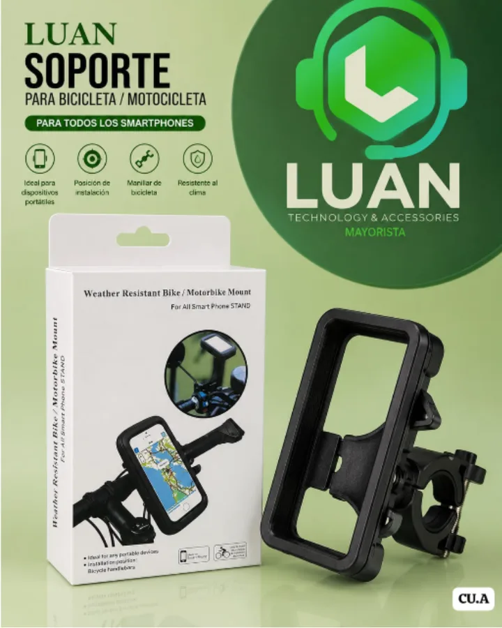 PARA TODOS LOS SMARTPHONES - IDEAL PARA DISPOSITIVOS PORTÁTILES, POSICIÓN DE INSTALACIÓN, MANILLAR DE BICICLETA, RESISTENTE AL CLIMA (WEATHER RESISTANT BIKE / M