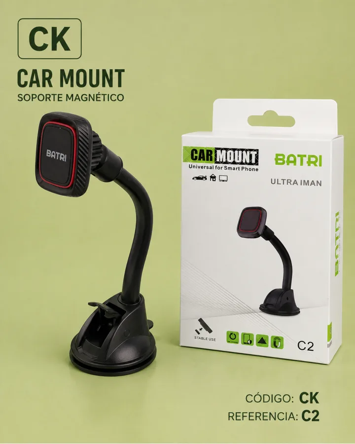 SOPORTE MAGNÉTICO - CAR MOUNT UNIVERSAL FOR SMART PHONE, ULTRA IMAN, STABLE USE C2