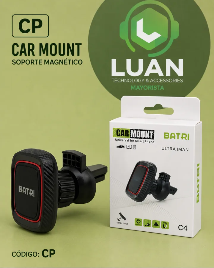 SOPORTE MAGNÉTICO - CAR MOUNT UNIVERSAL FOR SMART PHONE, ULTRA IMAN, STABLE USE