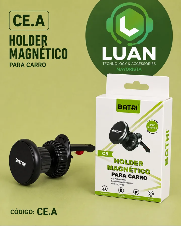 CLIP ANTIDESLIZANTE, SUCCIÓN MAGNÉTICA ESTABLE, ULTRA MAGNÉTICO - SÚPER MAGNÉTICO, OPERACIÓN CON UNA MANO, FIRME Y SEGURO, ROTACIÓN 360° HOLDER MAGNÉTICO PARA C