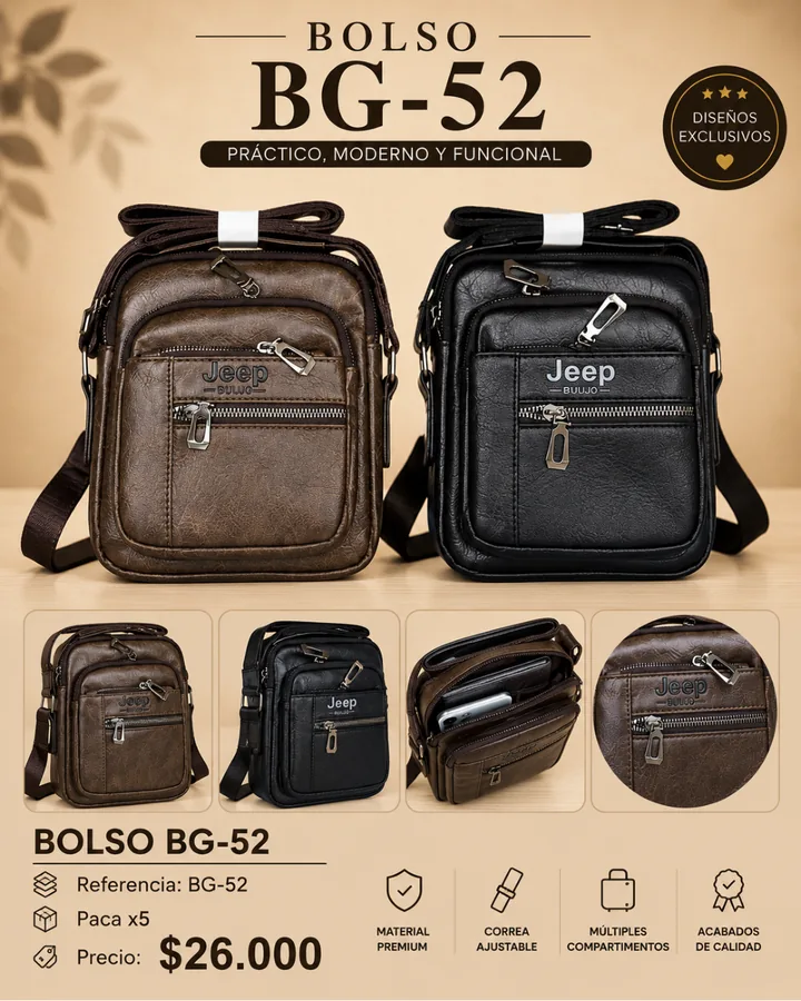 BOLSO BANDOLERA HOMBRE BG-52 JEEP BUUJO