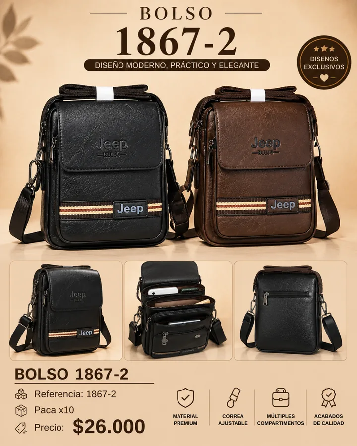 BOLSO BANDOLERA HOMBRE 1867-2 JEEP BUUJO