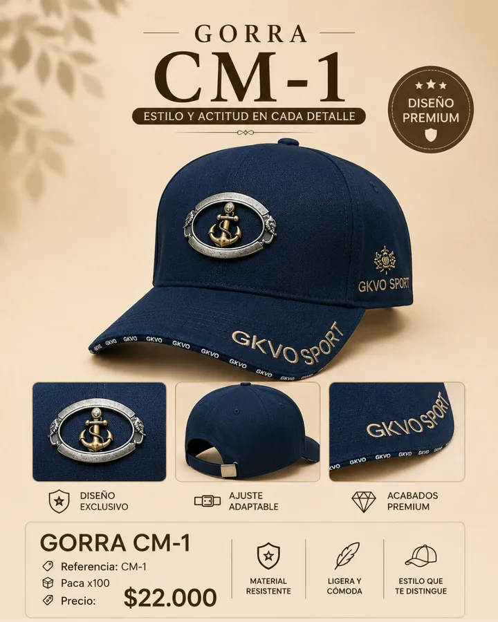 GORRA CM-1 GKVO SPORT CON ANCLA METALICA