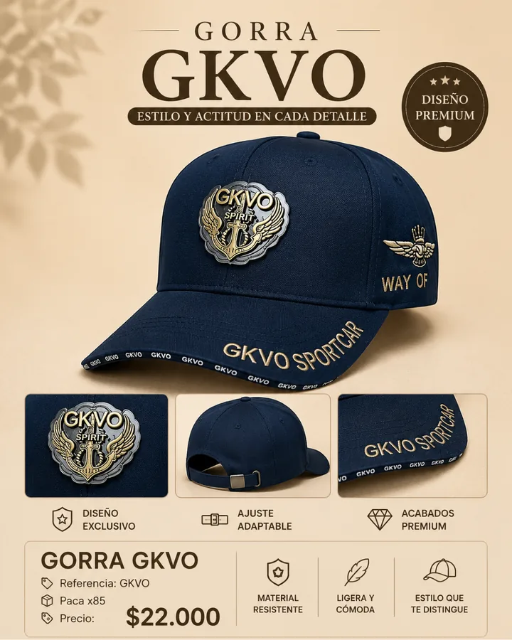GORRA GKVO SPORTCAR CON ESCUDO METALICO